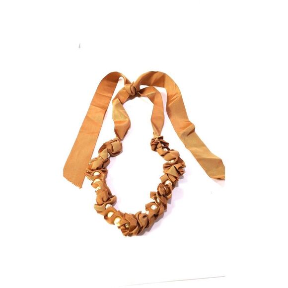 Neiman Marcus Lee Angel Women's Grosgrain Ribbon Pearl Tie Necklace NWT 250 - Picture 5 of 6